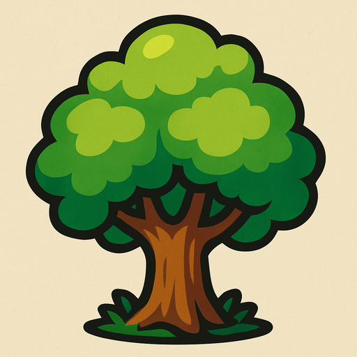 tree.
In-Game asset.  2d.  High contrast.  No shadows