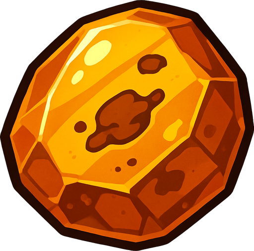 amber stone.
In-Game asset.  2d.  High contrast.  No shadows