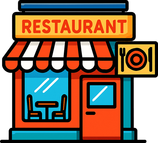restaurant shop.
In-Game asset.  High contrast.  No shadows