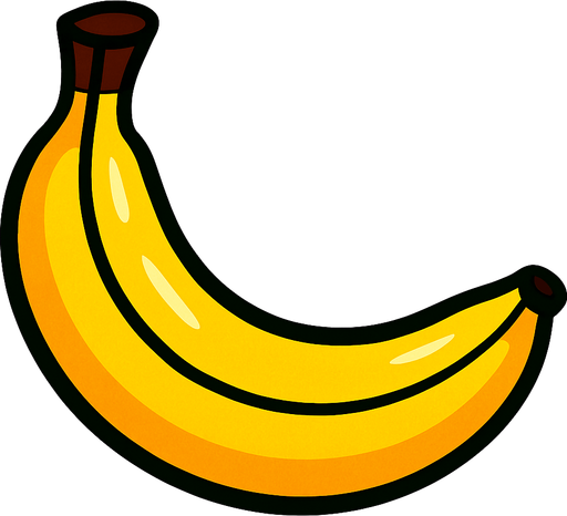 Muz meyvesi.
In-Game asset.  2d.  High contrast.  No shadows