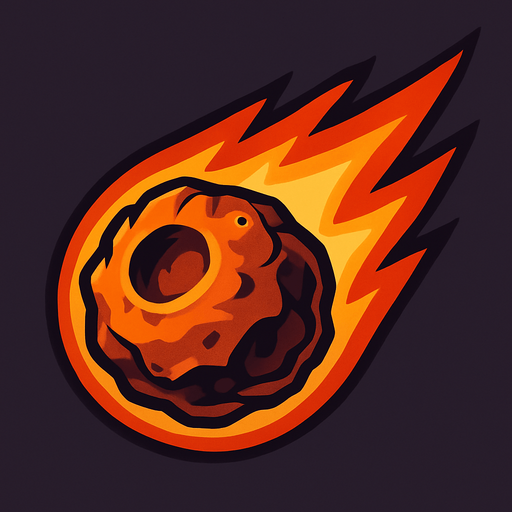 Meteor.
In-Game asset.  2d.  High contrast.  No shadows