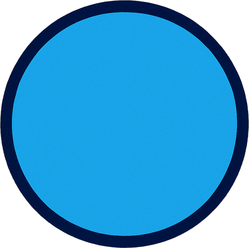 crea la imagen de un circulo azul simple y contorno azul fuerte.
In-Game asset.  2d.  High contrast.  No shadows