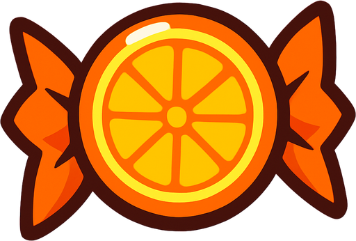 candy orange.
In-Game asset.  2d.  High contrast.  No shadows