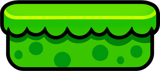 green mario like platform.
In-Game asset.  2d.  High contrast.  No shadows