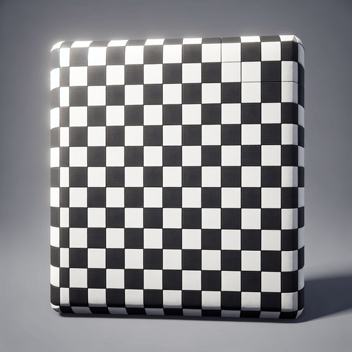 white and black checked board.
Single Game Texture. In-Game asset. 2d. Blank background. High contrast. No shadows.