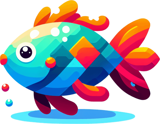 Fish, cartoon
Single Game Texture. In-Game asset. 2d. Blank background. High contrast. No shadows.