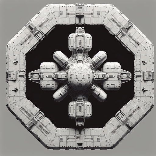 alien space ship. top-down view.
Single Game Texture.  In-Game asset.  2d.  Blank background.  High contrast.  No shadows