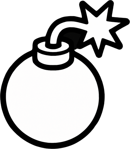 Bomba blanca.
In-Game asset.  2d.  High contrast.  No shadows