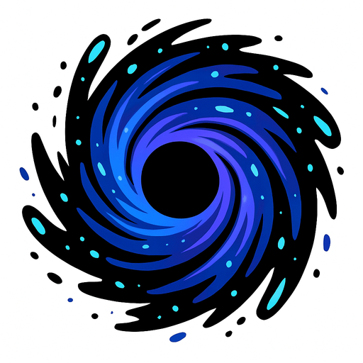 Karadelik vortex parçacık spiral.
In-Game asset.  2d.  High contrast.  No shadows