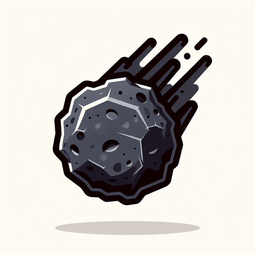 一颗陨石，卡通风格.
Single Game Texture. In-Game asset. 2d. Blank background. High contrast. No shadows.