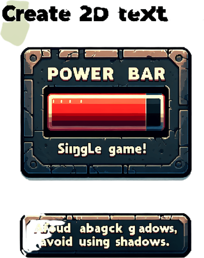 A power bar Single Game Texture. In-Game asset. 2d. Blank background. High contrast. No shadows.