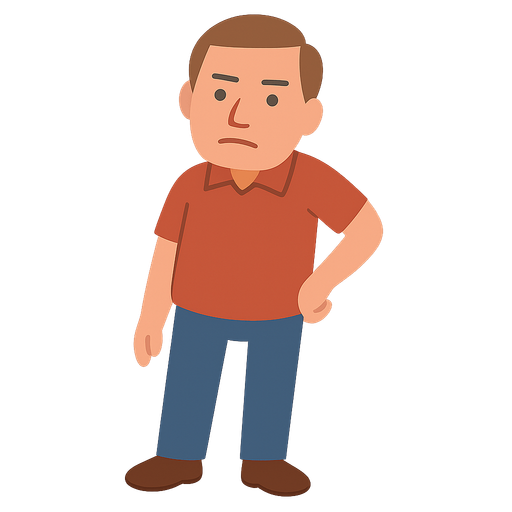 a human man. No background. Transparent background. Blank background. No shadows. 2d. In-Game asset. flat