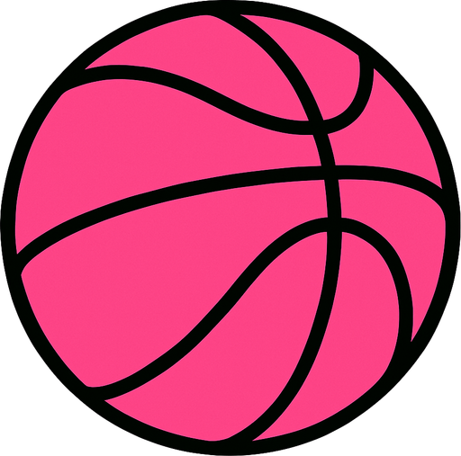 A pink Basketball.
In-Game asset.  2d.  High contrast.  No shadows
