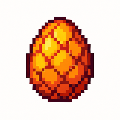 Dragon egg pixel.
In-Game asset.  2d.  High contrast.  No shadows