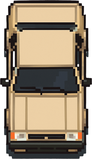 pixel art tofaş bird's eye view.
In-Game asset.  2d.  High contrast.  No shadows