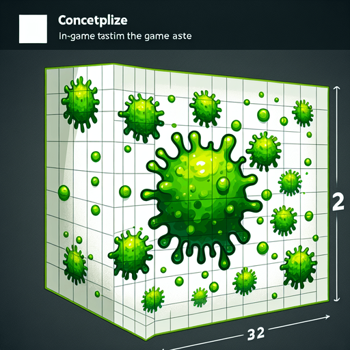 green germs splash out.
Single Game Texture.  In-Game asset.  2d.  Blank background.  High contrast.  No shadows