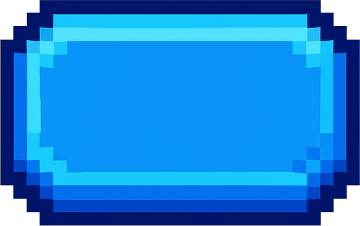 Crea un botón de color azul pixel.
In-Game asset.  2d.  High contrast.  No shadows