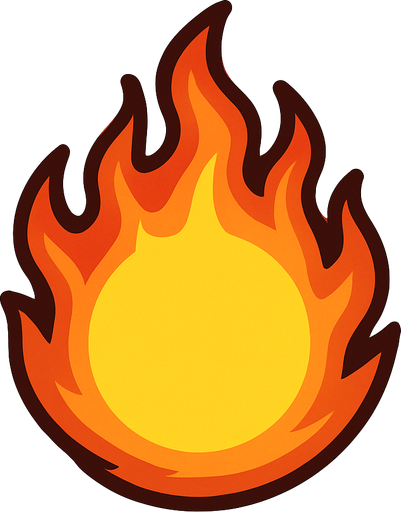 ateş topu.
In-Game asset.  2d.  High contrast.  No shadows