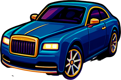 make a fancy car.
In-Game asset.  2d.  High contrast.  No shadows