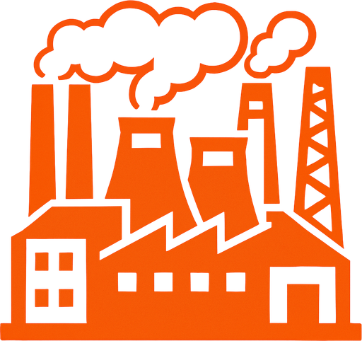 Factory.
In-Game asset.  2d.  High contrast.  No shadows