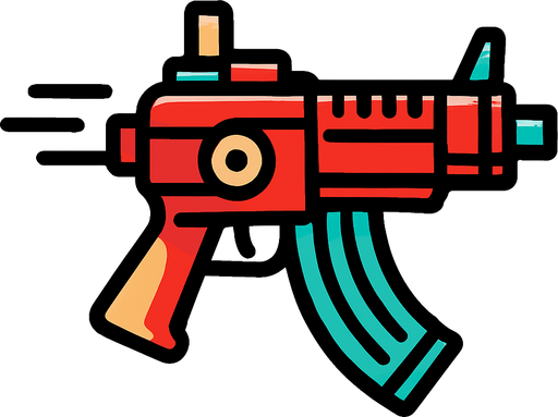 hareketli silah.
In-Game asset.  2d.  High contrast.  No shadows