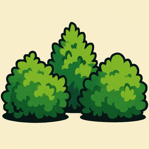 arbustos grandes.
In-Game asset.  2d.  High contrast.  No shadows