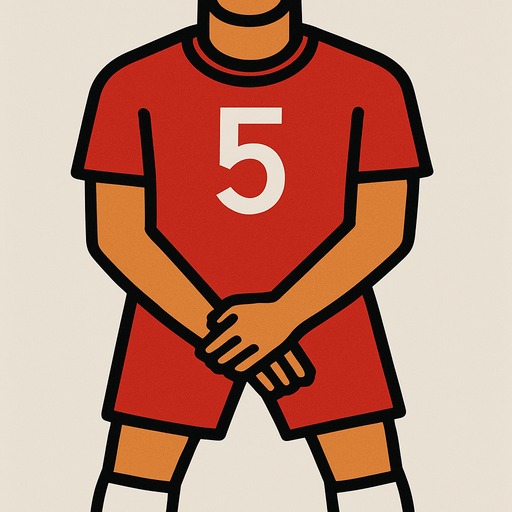 with a red jersey