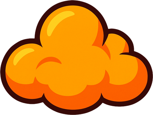 cloud orange.
In-Game asset.  2d.  High contrast.  No shadows