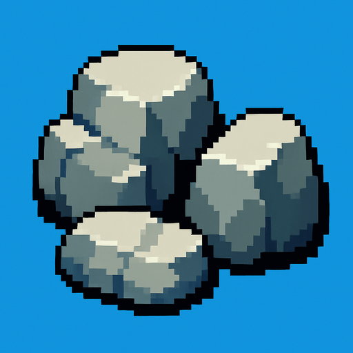 pixel kayalar.
In-Game asset.  2d.  High contrast.  No shadows