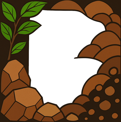 El margen para una carta que representa el tipo tierra