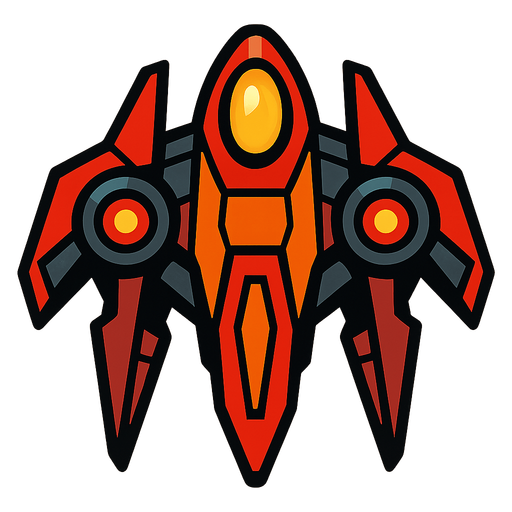 An enemy spaceship in a topdown shooter.
In-Game asset.  2d.  High contrast.  No shadows