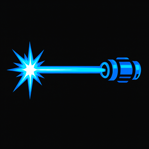 Láser azul.
In-Game asset.  2d.  High contrast.  No shadows