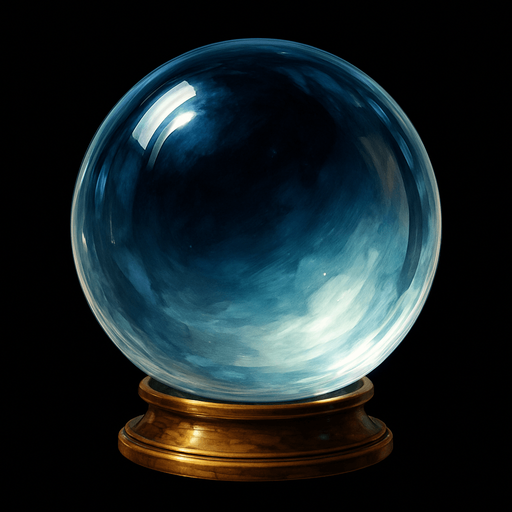 una bola de cristal ultra realista.
In-Game asset.  2d.  High contrast.  No shadows