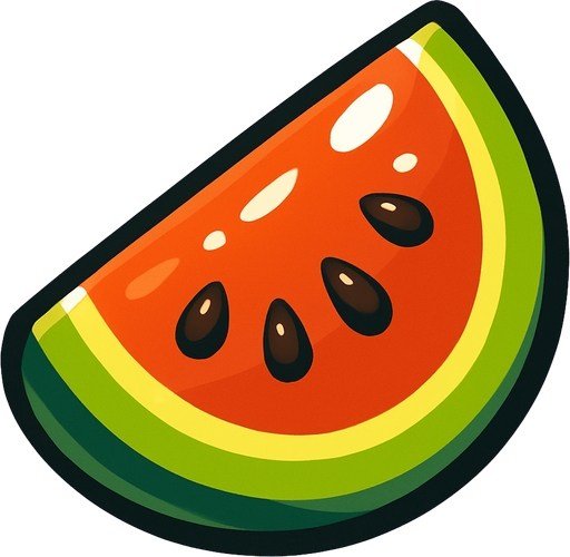 Shiney melon vector.
In-Game asset.  2d.  High contrast.  No shadows