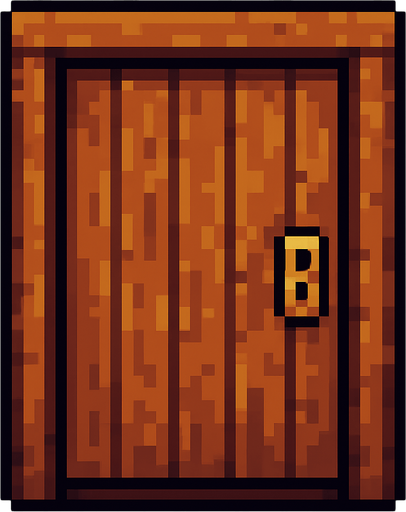Pixel Art Door.
In-Game asset.  2d.  High contrast.  No shadows