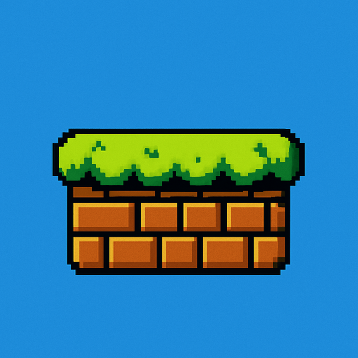 Mario platformu.
In-Game asset.  2d.  High contrast
