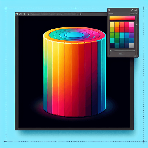 Make a colorful cylender.
Single Game Texture. In-Game asset. 2d. Blank background. High contrast. No shadows.