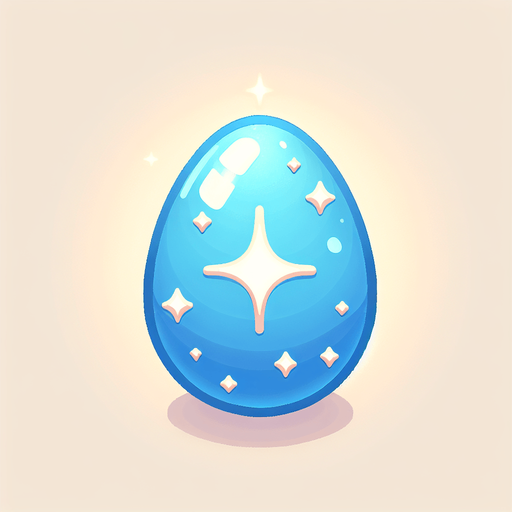 partıltılı yumurta.
Single Game Texture.  In-Game asset.  2d.  Blank background.  High contrast.  No shadows