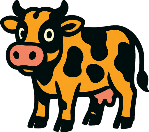 İnek.
In-Game asset.  2d.  High contrast.  No shadows