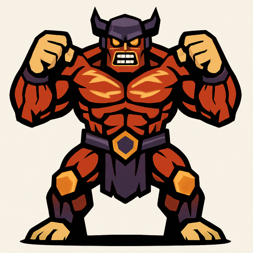 Boss Titan.
In-Game asset.  2d.  High contrast.  No shadows