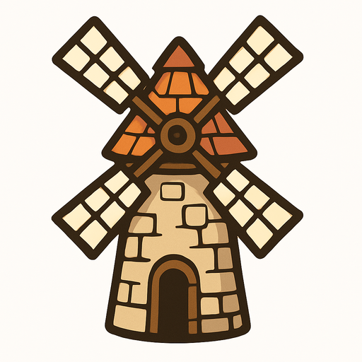 Windmill.
In-Game asset.  2d.  High contrast.  No shadows