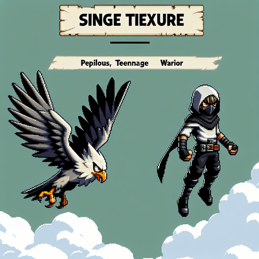 dangerous bird teen soldier mario bird, flying on air ,grey and black villain gliding on air.
Single Game Texture.  In-Game asset.  2d.  Blank background.  High contrast.  No shadows