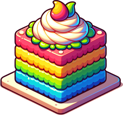 cake.
Single Game Texture.  In-Game asset.  2d.  Blank background.  High contrast.  No shadows
