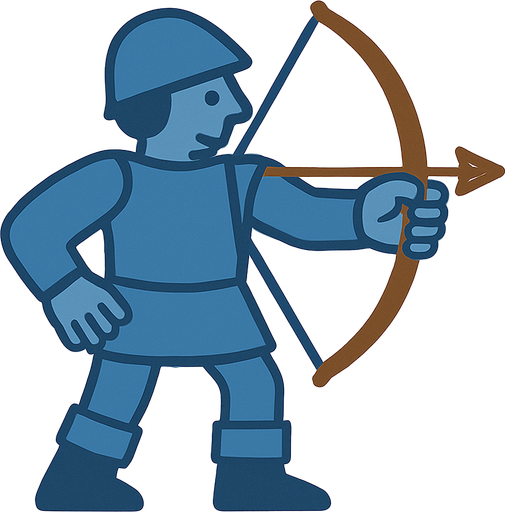 Add fingers to left hand. Make the bow and arrow wooden color.