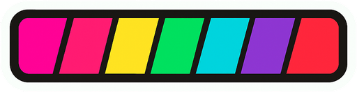 Barra de progreso de colores.
In-Game asset.  2d.  High contrast.  No shadows