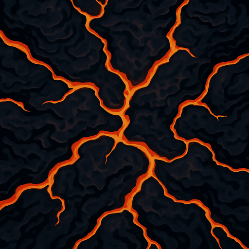 Magma oscura, ocupar toda la imagen, visto desde arriba.
In-Game asset.  2d.  High contrast.  No shadows