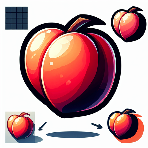 a peach fruit png.
Single Game Texture. In-Game asset. 2d. Blank background. High contrast. No shadows.