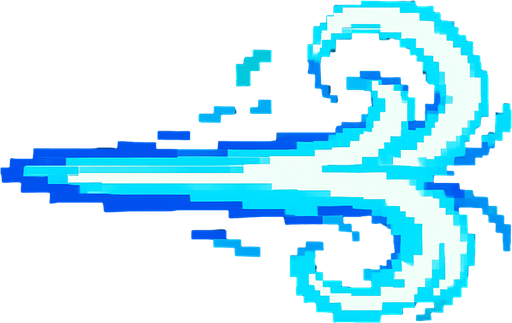 bir rüzgar gibi bir şey retro oyunlardaki vurma efekti gibi olsun lazer ile rüzgarın karışımı birşey.
In-Game asset.  2d.  High contrast.  No shadows