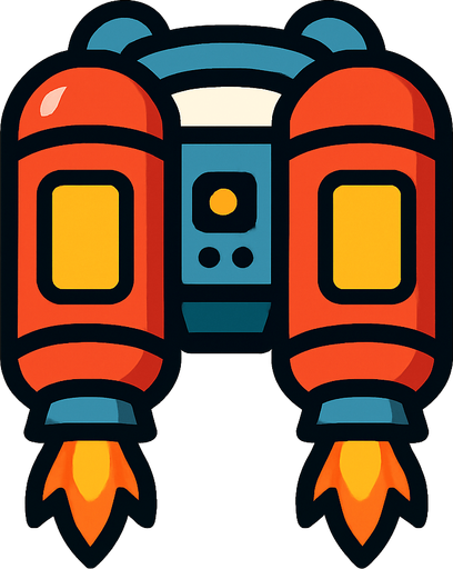 2d jetpack..
In-Game asset.  2d.  High contrast.  No shadows
