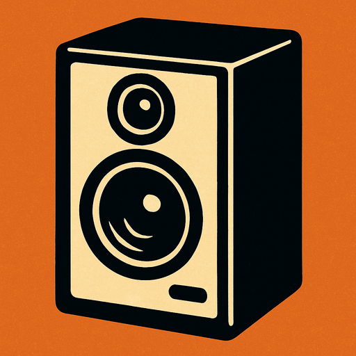 2d one bakan duz aciya sahip golgesiz bir speaker yap.
In-Game asset.  2d.  High contrast.  No shadows